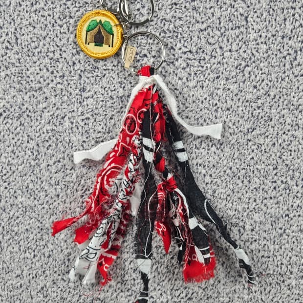 핸드메이드 커스텀 패치 반다나 카라비너 키링 ( OS ) / 10682