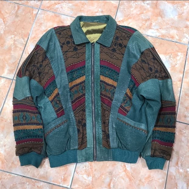 Echt Leder 양가죽 니트 하이브리드 자켓