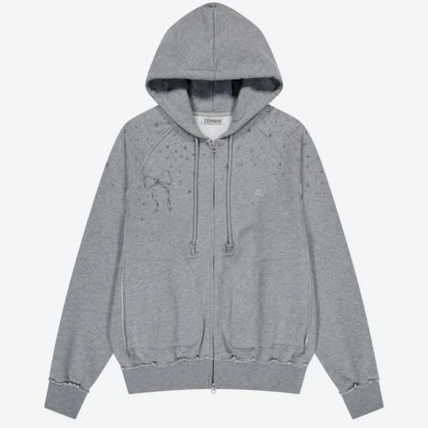 coyseio 코이세이오 트윙클 후드집업 멜란지 그레이