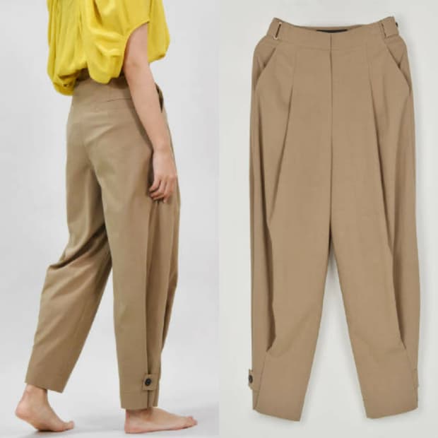 비비안웨스트우드 앵글로마니아 2way 턱 와이드 배기 슬랙스 팬츠