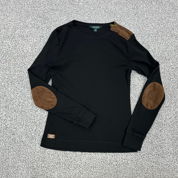 폴로 랄프로렌 디테일 레더패치 라운드티