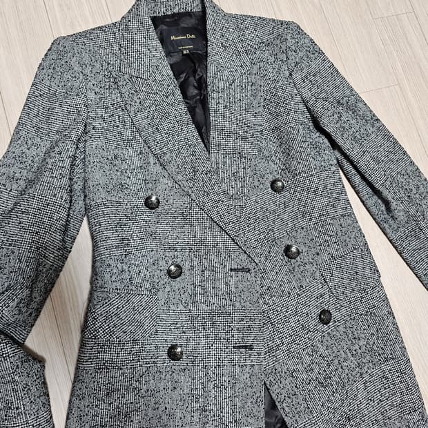 Massimo Dutti 마시모두띠 울 체크 더블 블레이저 M