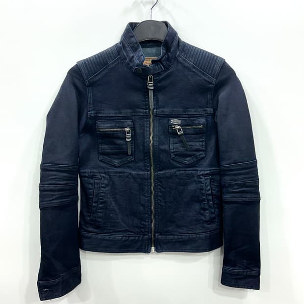 버커루 코티드 코튼 바이커 자켓 S