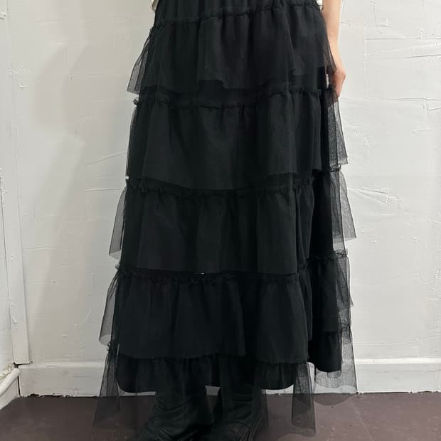 sha layered banding skirt
