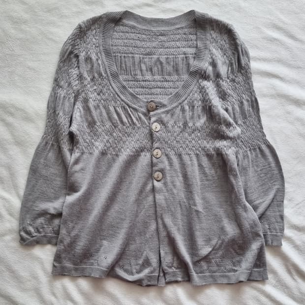 빈티지 모리걸 하구미 그레이 가디건