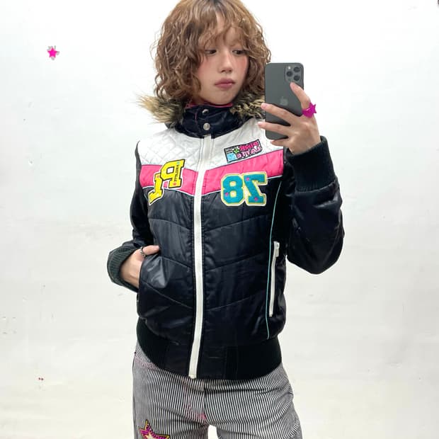 Retro Pink Letter 78 Padded