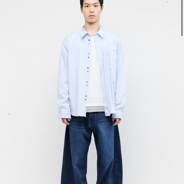 [3] 해칭룸 셔츠 스트라이프 블루