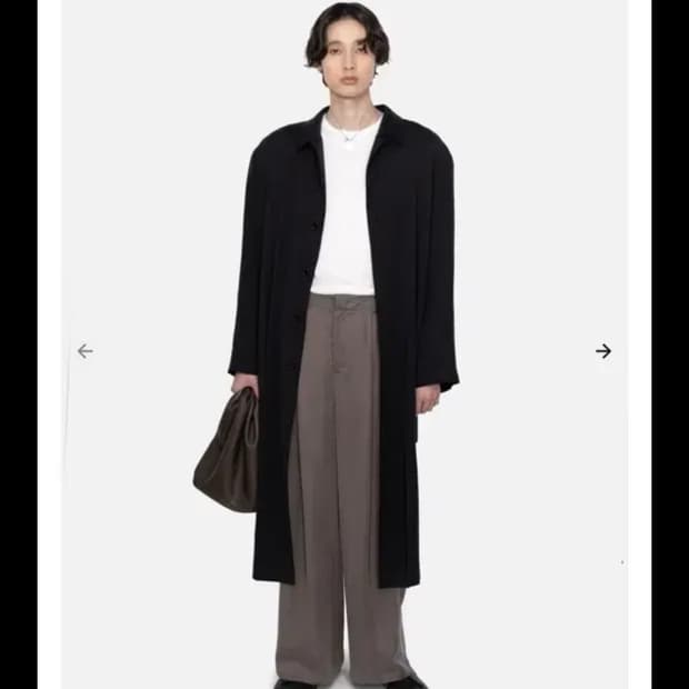 아모멘토 cupro 오버사이즈 블랙 트렌치코트
