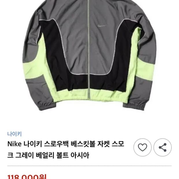 나이키 스로우백 베스킷볼 바람막이 자켓