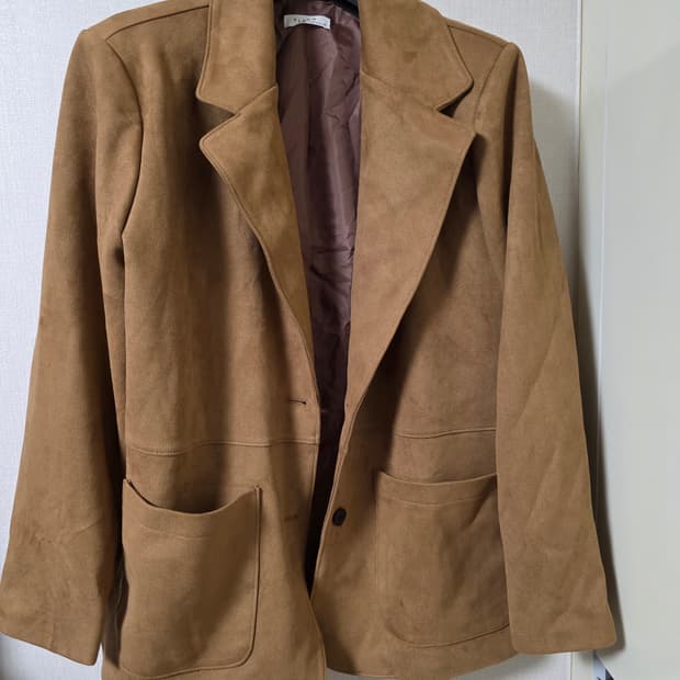 PLAGG 브라운 스웨이드 자켓 XL