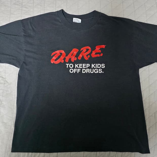 [XL] 90s 빈티지 DARE 티셔츠 블랙 ver.헤인즈3 Like L