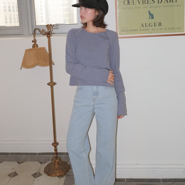 프롬비기닝 [MADE] 하이와이드 일자데님 팬츠 라이트 블루