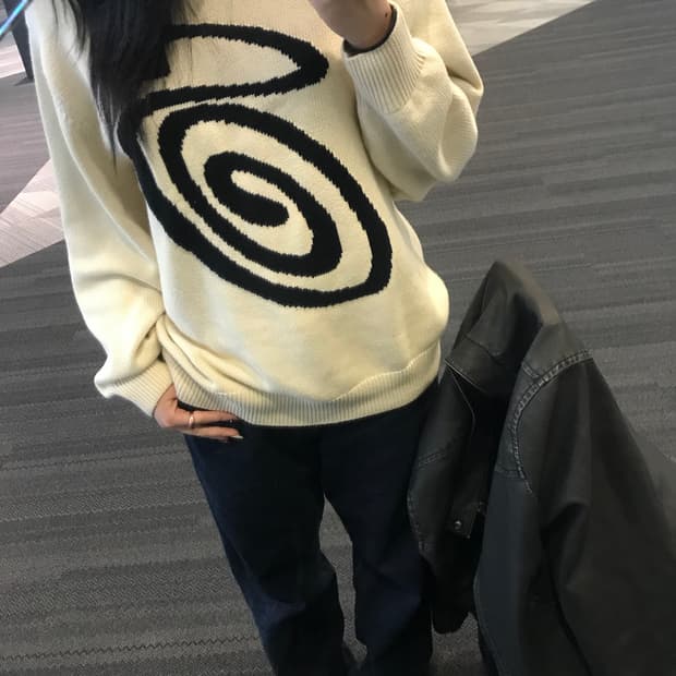 스투시 컬리 S 스웨터 내츄럴