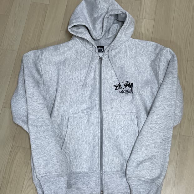스투시 하와이 호놀롤루 후드집업 그레이 m
