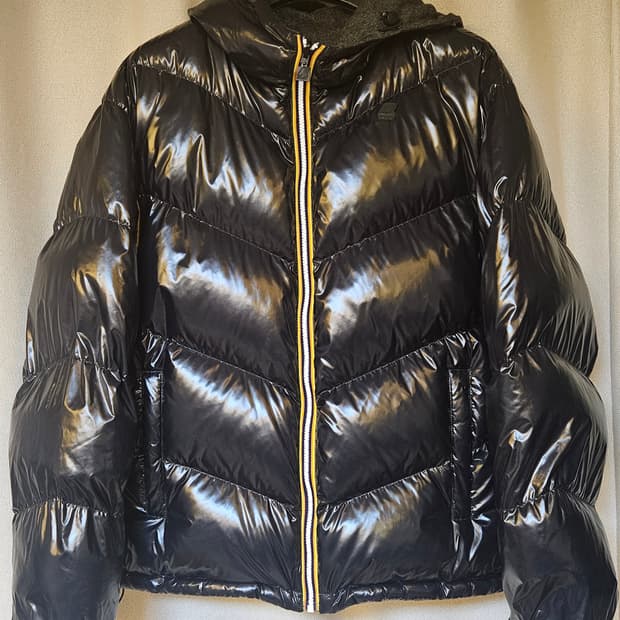 K-WAY(까웨) 블랙 유광&울소재 리버서블 덕다운( XXL)