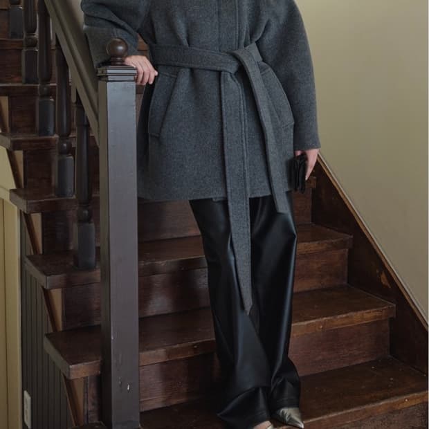 오버듀플레어 VOLUME SLEEVE WOOL HALF COAT_GREY