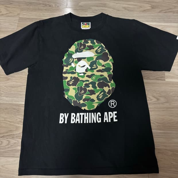 베이프 Bape 카모 바이 베이싱 에이프 티셔츠 블랙 그린