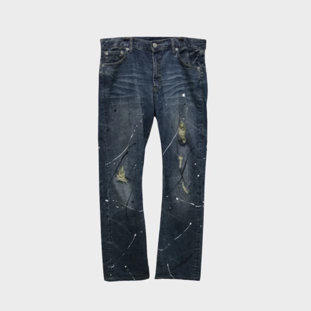 Y2K 페인팅 디테일 데님팬츠 61140