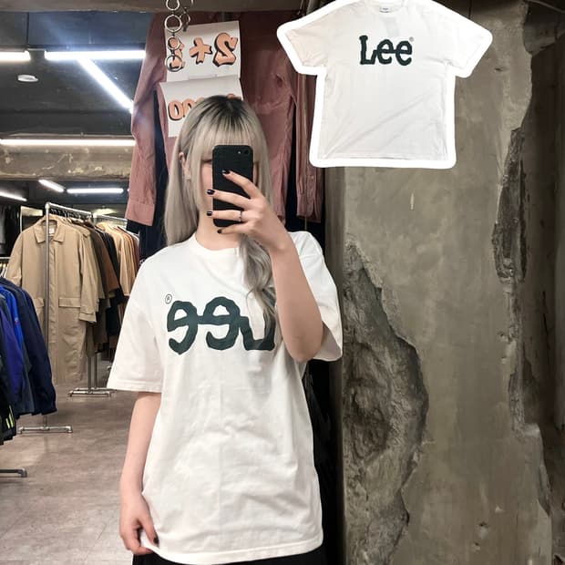 Lee 빅로고 반팔 티셔츠 화이트 M #csz3020