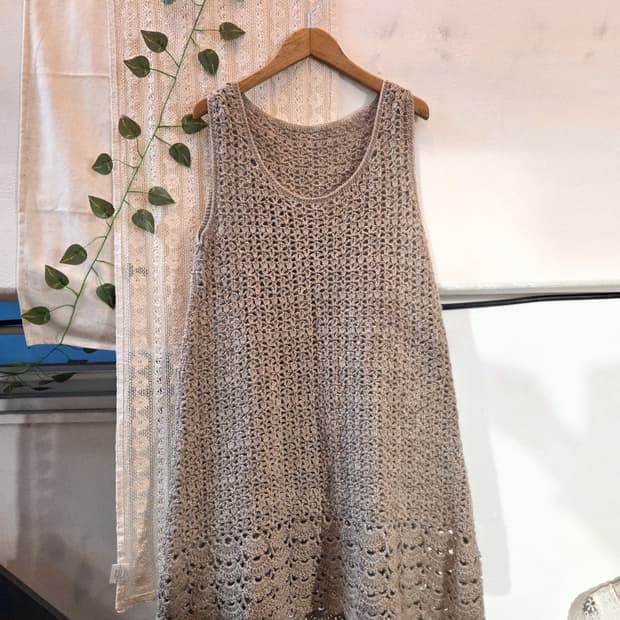 핸드메이드 뜨개 민소매 원피스