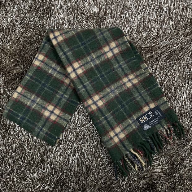 닥스 DAKS 그린 울캐시미어 체크 머플러 목도리