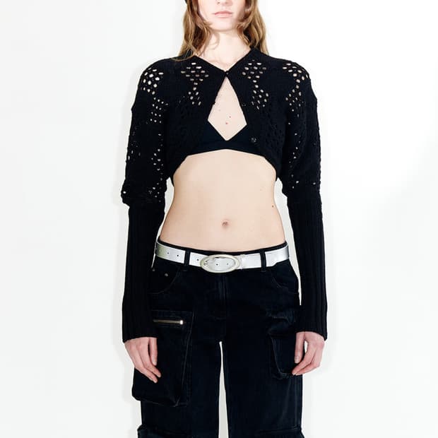 오픈와이와이 아가일 포인텔 니트 볼레로 openyy 가디건