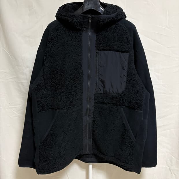 유니클로 X 화이트마운티니어링 플리스 후드 집업 / 블랙, XL