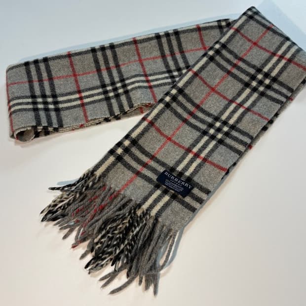 버버리 램스울 100% 그레이 머플러 목도리 정품