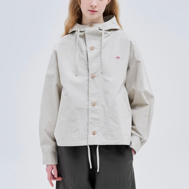 단톤 Women Short Hooded Jacket - Ivory