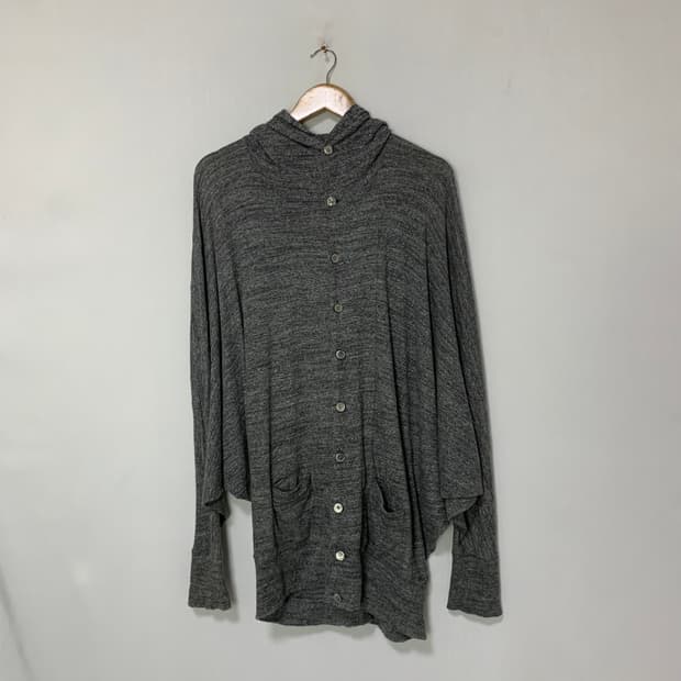 Zucca 일본 빈티지 그레이 루즈핏 후드 가디건 M