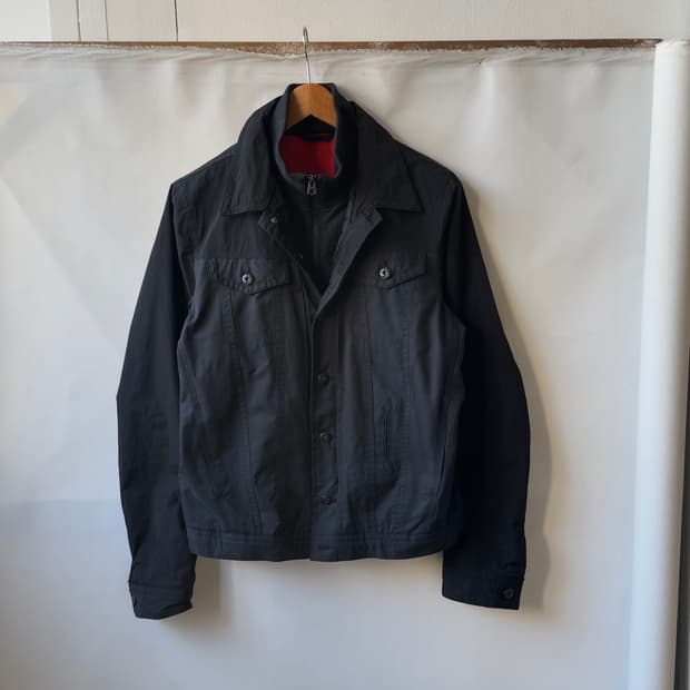 [DIESEL] black contrast quilted trucker 