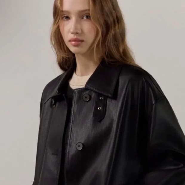 엘리오티 Leather Trench Coat
