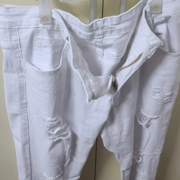 스키니진 연청 흰 찢 바지 2+1 (벨트포함)