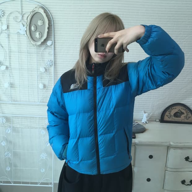 노스페이스 눕시 블루 패딩 800