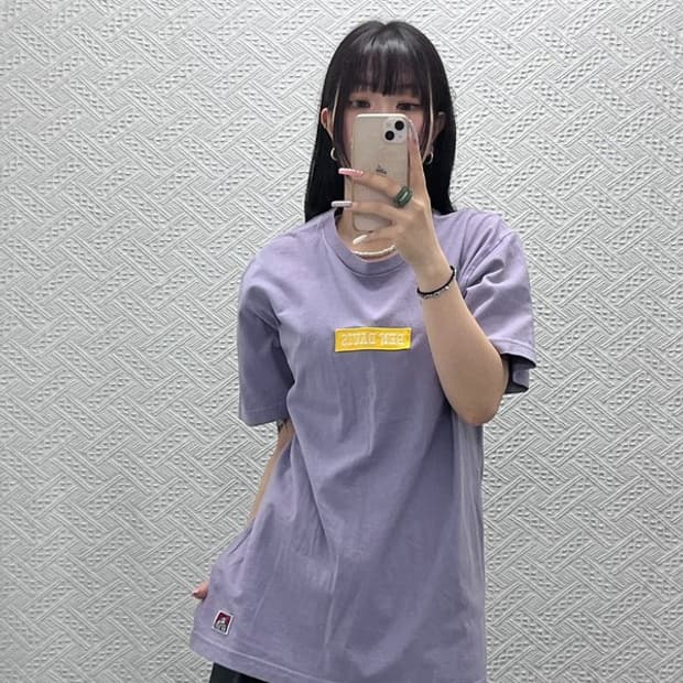 벤데이비스 레트로 Y2K 라벤더 우베코어 컬러로고 반팔티 L C13386