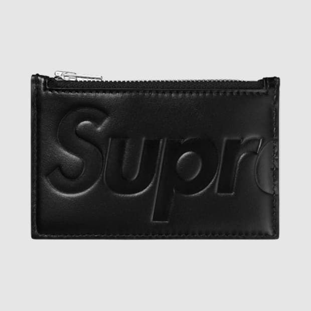 슈프림 레더 집 카드 홀더 블랙