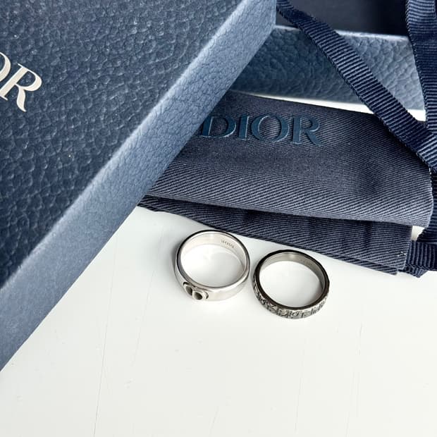 [정품] 24FW 디올 반지 남성용 Dior Oblique 반지 세트