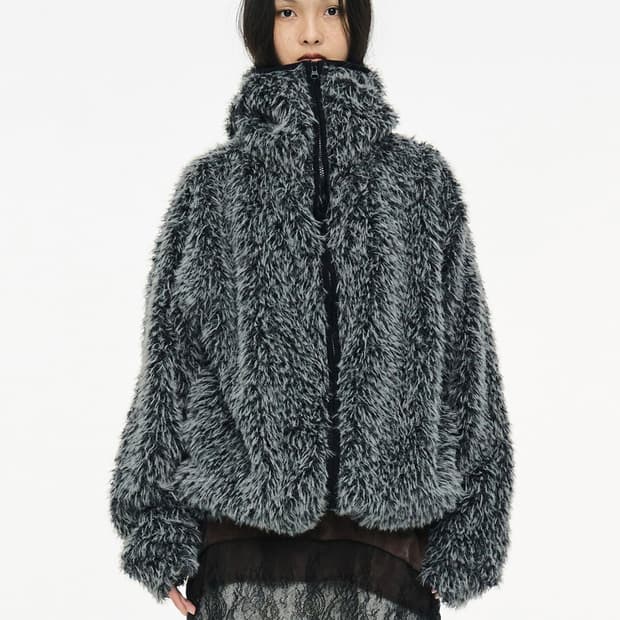 Cerric hairy balaclava zip up (OS)