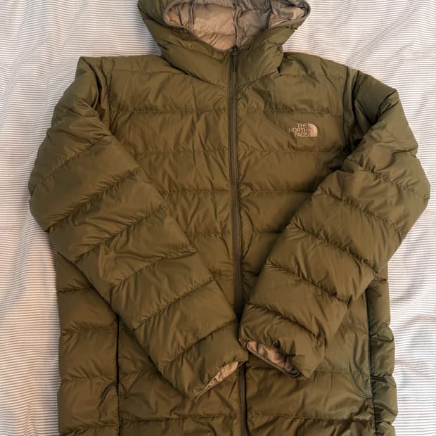 노스페이스 경량패딩 XL 올리브색상