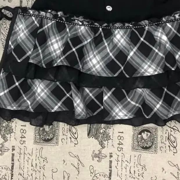 큐빈티지 레이어드 스커트 빈티지