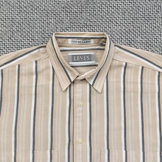 90s vtg Silver-label bold stripe shirts