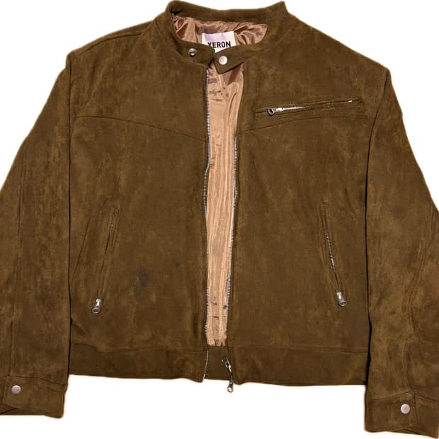 스웨이드 바이커 자켓 Brown