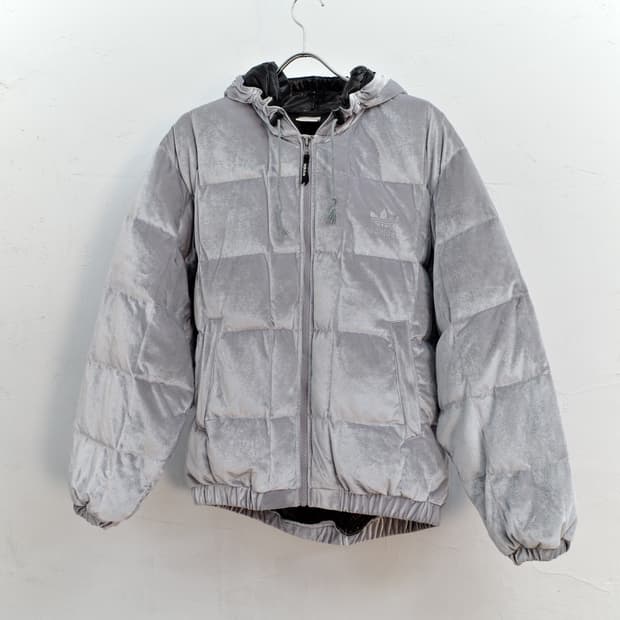 90's adidas velvet down puffer jacket