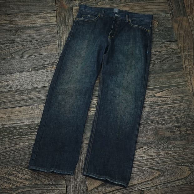 아르마니 빈티지 워시드 루즈 스트레이트 데님 팬츠 청바지 P01147 