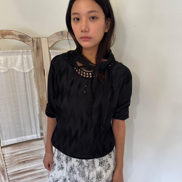 Black Pleats Top