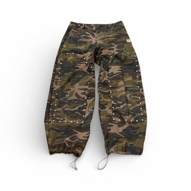 락케이크 카모플라쥬 스터드 더블니 팬츠
