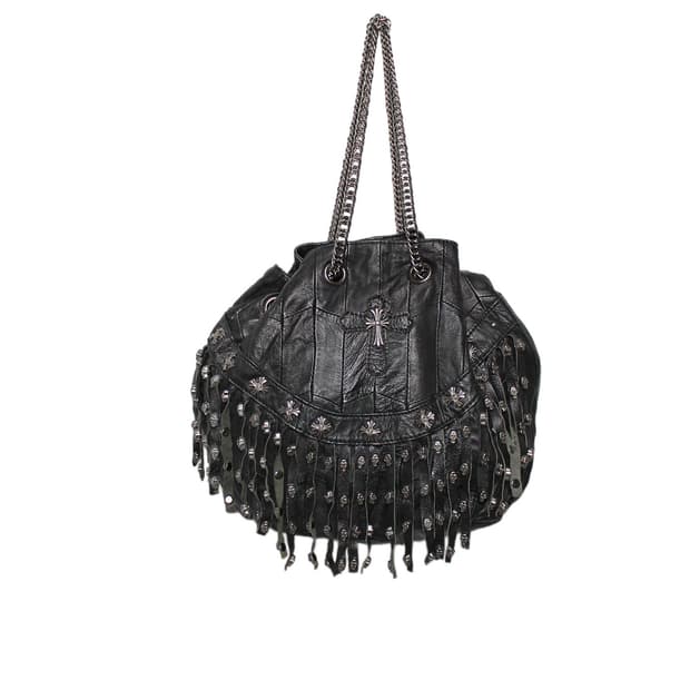 2000s JAPAN Skull Lamb Leather Chain Bag