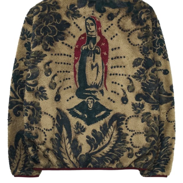 (5) 캐피탈 다마스크 패턴 마리아 플리스 집 블루종 베이지