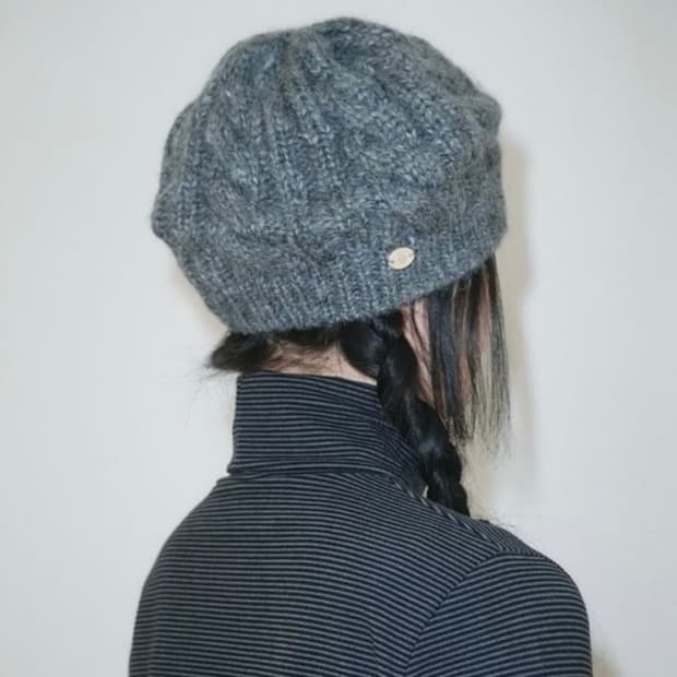 펀프롬펀 니트 베레모 차콜