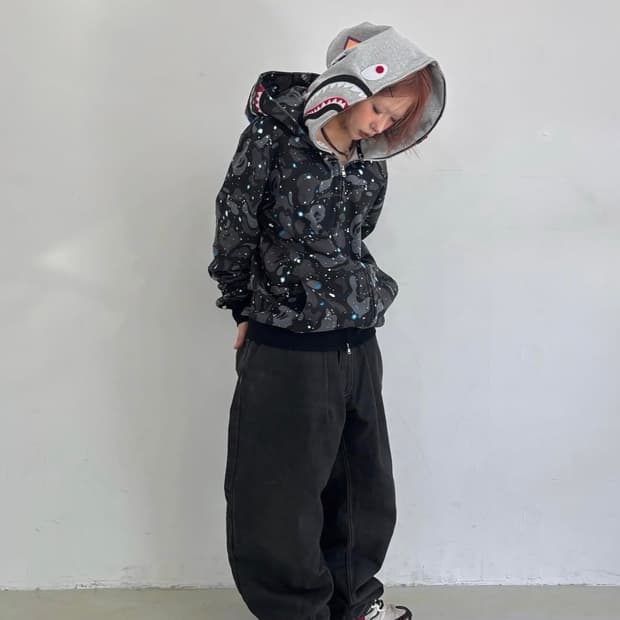 베이프 더블후드 스페이스 카모